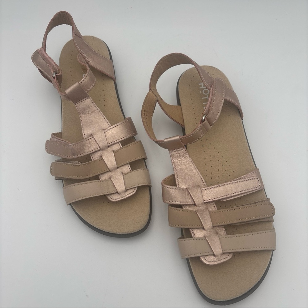 Hotter Rose Gold and Tan Strappy Sandals